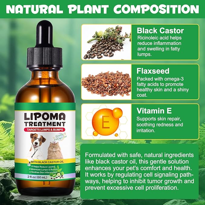 Lipoma Treatment for Dogs & Cats, Soften Fatty Lumps & Bumps in Dog, Castor Oil for Dogs, Pet Massage Oil, Soften Fatty Lumps & Bumps in Dog