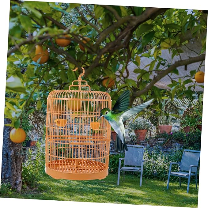 Totority Hanging Plastic Bird Cage with Round Spacious and Durable Pet Cage for Small Parrots Hamsters and Birds for Indoor Use and Gifts