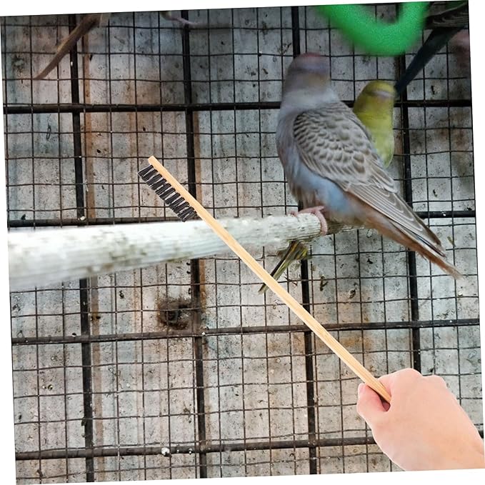 Mikikit 2pcs Bird Cage Accessories Kit Cleaning Brush Shovel for Pet Bird Small Animal Cage Chicken Coop Cleaner