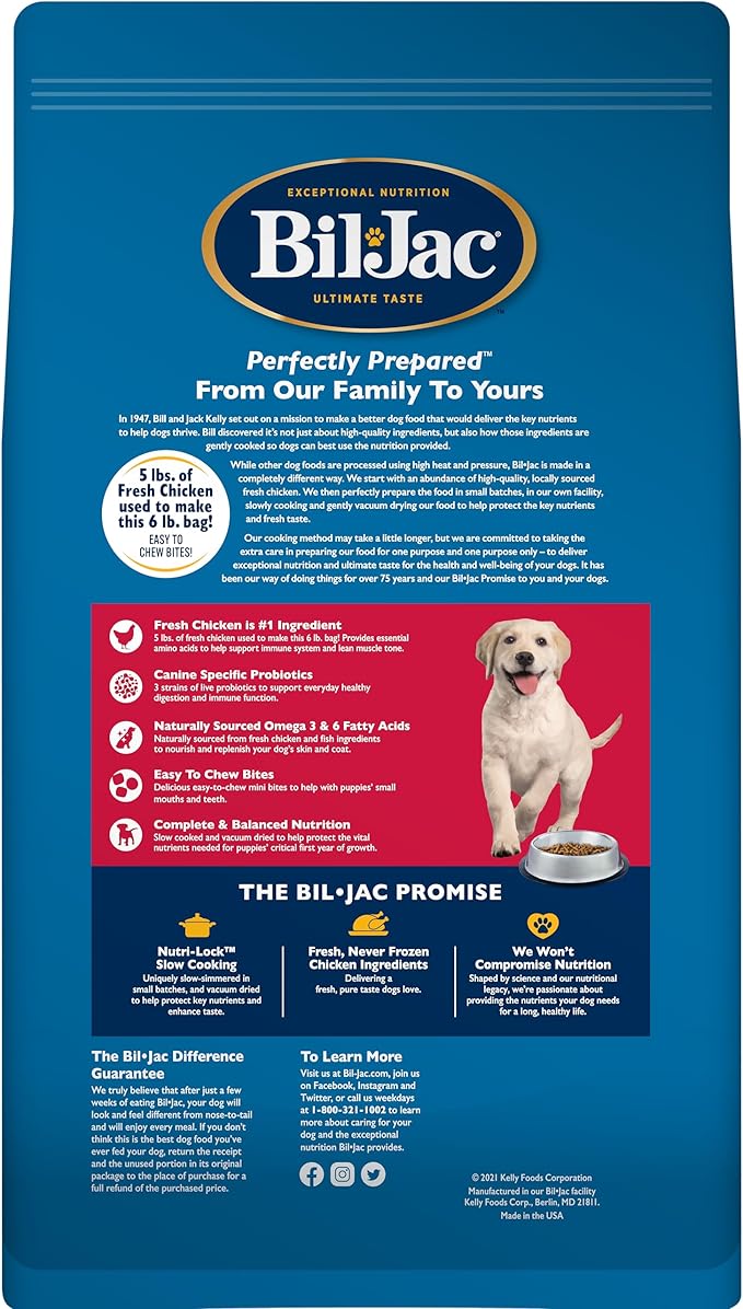 Bil-Jac Puppy Select Dry Dog Food | Fresh Chicken Recipe | 6 lb Bag