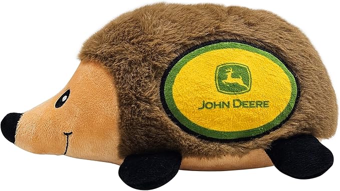 John Deere Plush Hedgehog Toy for Dogs & Cats, Cool Soft Pet Toy for Fun and Interactive Play, Dog Chew Toy with Squeaker, Licensed Hot Pet Toy