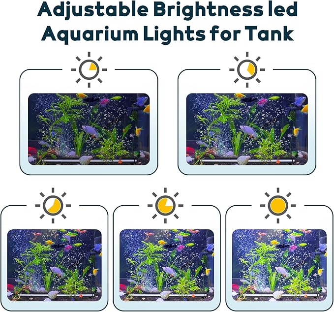 Bubble Fish Tank Light：Ip68 Waterproof Fish Aquarium Lights with Oxygen Boost for 12-17 inch Saltwater Freshwater Tanks -Submersible Led Lights with Remote for Aquatic Pet Plants Lovers