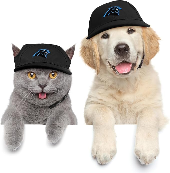 Littlearth NFL Carolina Panthers Pet Baseball Hat, Team Color, X-Large