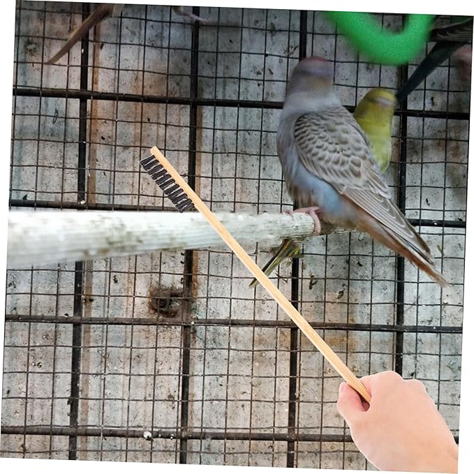 2pcs Bird Cage Cleaning Brush Set Durable and Droppings Cleaner for Pet Birds and Small Animal Cages Versatile Maintenance Tools for Healthy Habitat