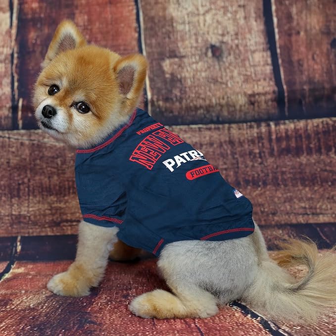 NFL New England Patriots Dog T-Shirt for Pets, Size Medium. Officially Licensed Pet Shirt with Team Logo, Soft Stretchable Comfort Fit Apparel for Dogs & Cats