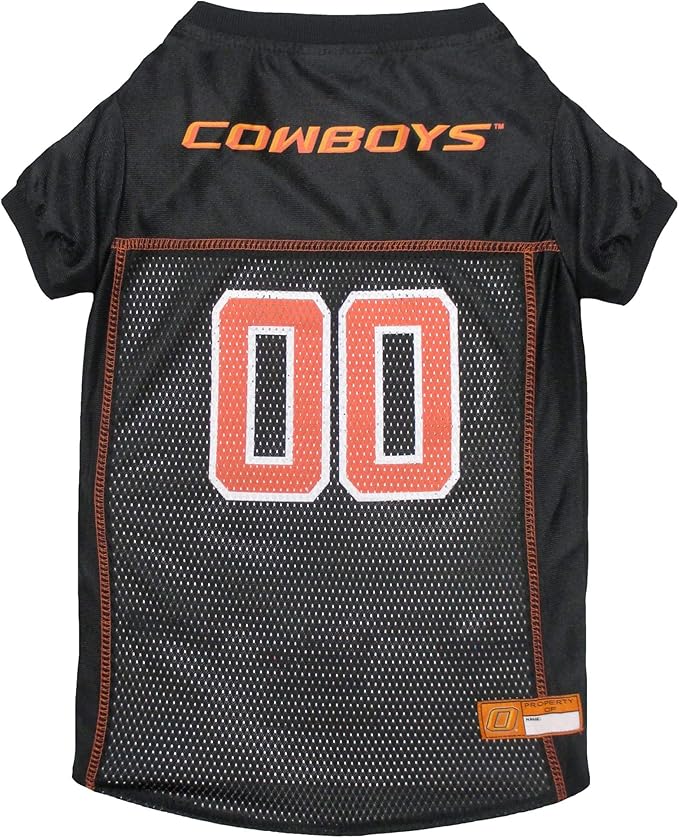 Pets First NCAA College Oklahoma State Cowboys Mesh Jersey for DOGS & CATS, Medium. Licensed Dog Jersey with your Favorite Football/Basketball College Team