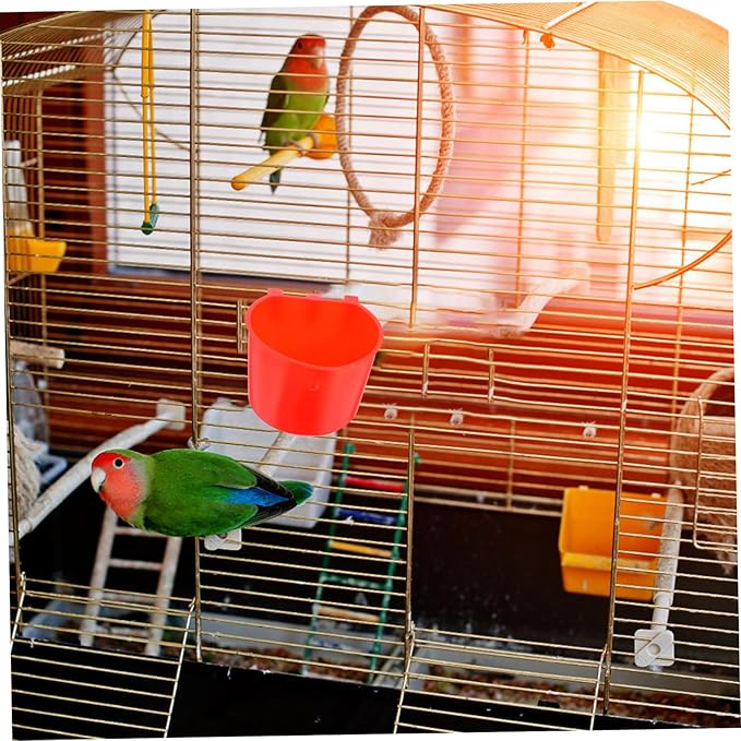 TOYANDONA 4pcs Thickened Plastic Feeding and Watering Bowls for Small Birds Guinea Pigs Chickens Puppies and Rabbits