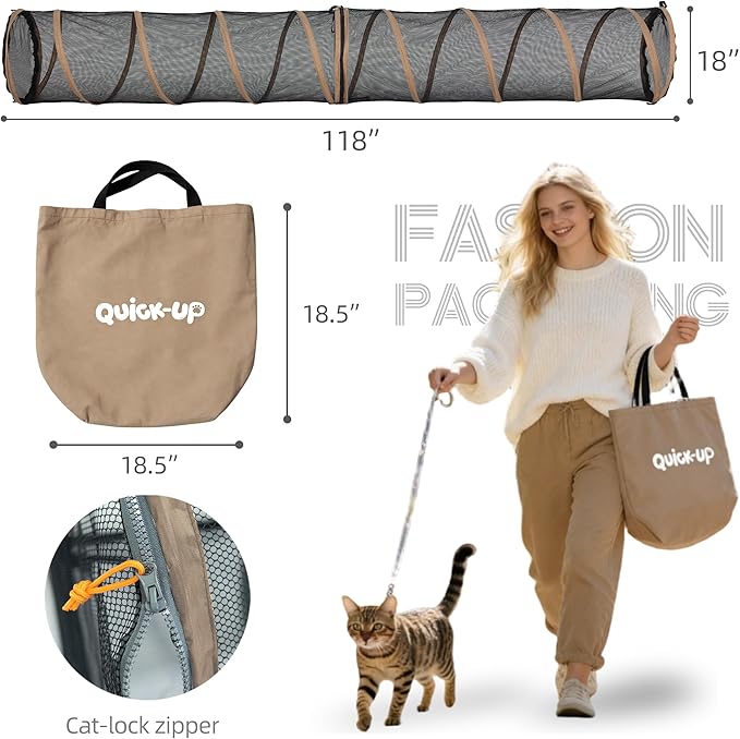 Cat Furniture for Indoor and Outdoor Playpen Portable Cat Tunnels, Kennel Enclosure,Portable Catio for Indoor Cats, Dogs & Small Animals,Easy Connected with Tents or Cubes,2 Packs.