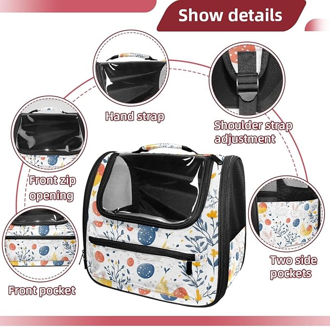 Festive Spring (1) Pet Carrier Soft Sided Carrier for Small Medium Cats Dogs