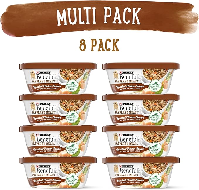 Beneful Purina Gravy Wet Dog Food, Prepared Meals Roasted Chicken Recipe - (8) 10 oz. Tubs (Pack of 2)