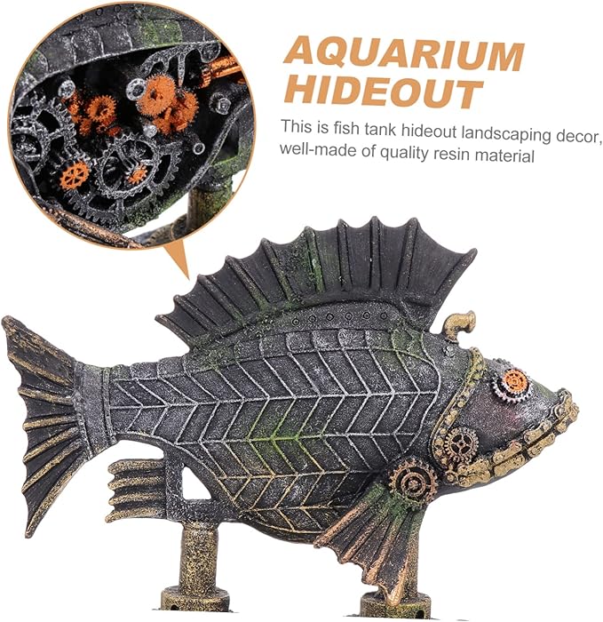Aquarium Decor Resin Fish Tank Hideout Ornament Eco-Friendly 7.48X2.36X6.29 Inch Landscaping Decoration for Aquatic Pets