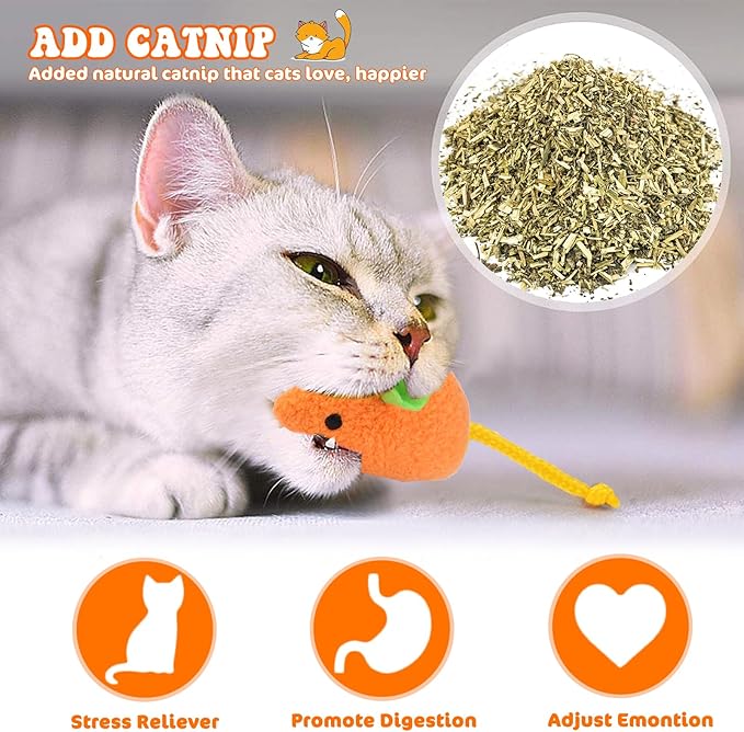 Interactive Cat Toy Set - 6 Pcs Plush Catnip Toys, Cute and Realistic Design for Engaging Pet Play