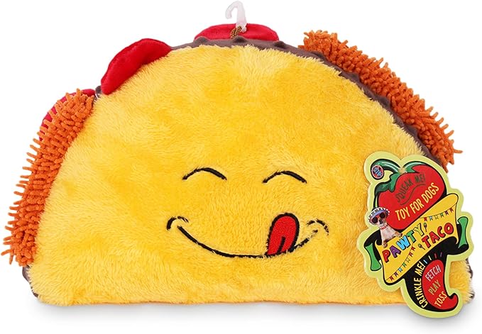 Bow Wow Pet Taco Food Dog Toy Squeaky Plush One Piece Pet Teeth Teasing Toy