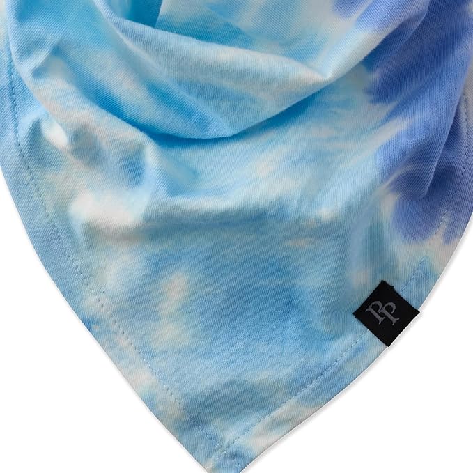 Pet Passion Bandit - THE PET Bandana 100% Organic Cotton Pet Bandanas Clothes for Small, Medium, Large Dogs, Blue Tie Dye, Medium/XL