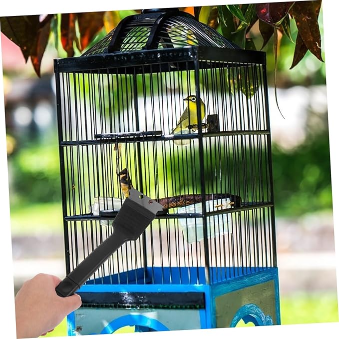 Levemolo Bird Cage Cleaning Brush Stainless Steel Shovel Handle Tool for Easy Removal of Bird Droppings and Feces Essential Accessory for Parrot and Pet Cage Maintenance