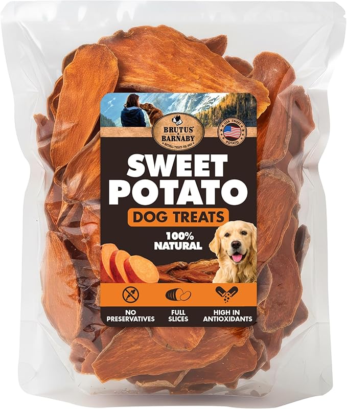 BRUTUS & BARNABY Sweet Potato Dog Treats – Support Sensitive Stomachs with USA-Grown, Hypoallergenic Treats that Smell as Good as They Taste