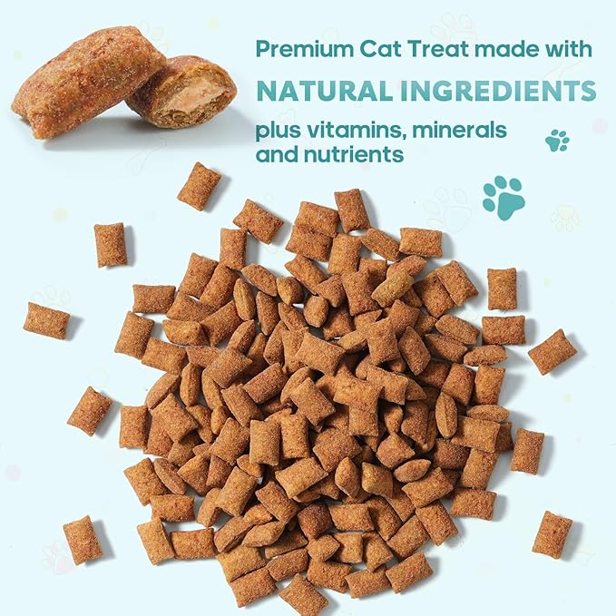13.4 OZ Crunchy Cat Treats for Indoor Cats Classic Crunchy and Soft Kitten Snack with Real Chicken Training Biscuits for Teeth Cleaning Feline Snacks Tasty Mixed Flavor