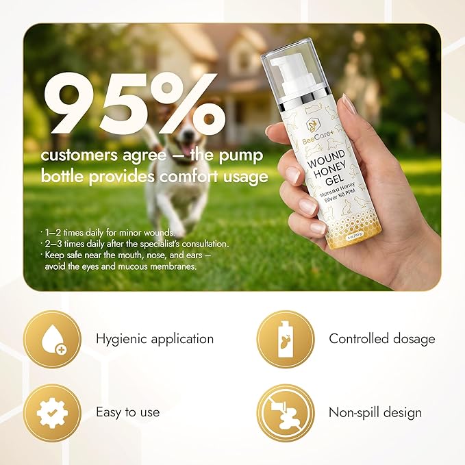Hot Spot Treatment for Dogs and Cats – 2-Pack Supply for Scratches, Bites and Dog Wound Care – Gel for All Pets with Manuka Honey and Colloidal Silver 50 PPM – 2 oz x 2 Tube