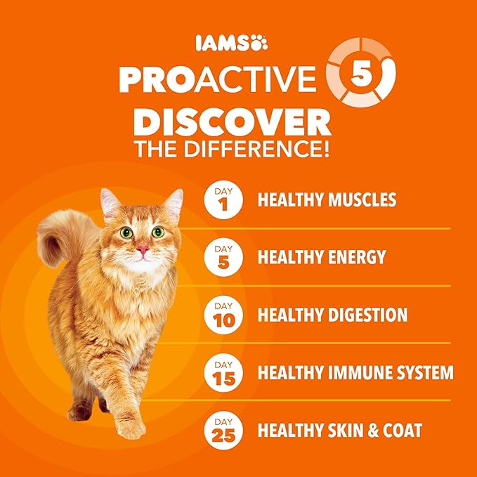 IAMS Proactive Health Dry Cat Food Hairball Care, Adult Cat Food, with Real Chicken and Salmon, 3.5 lb. Bag