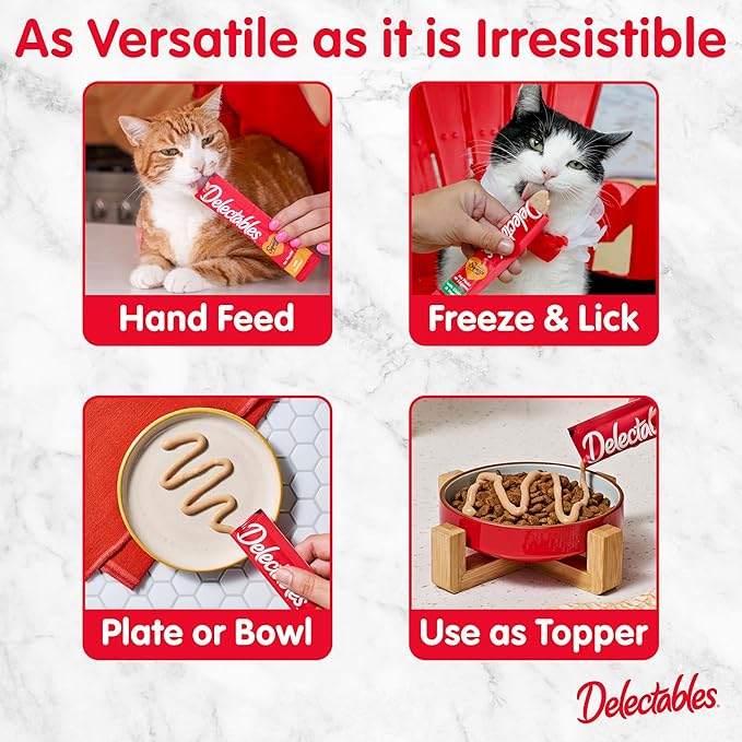 Delectables Squeeze Up Variety Pack, Creamy Squeezable Puree, Lickable Wet Cat Treats, Grain Free, No Added Fillers, No By-Products, No Added Preservatives, 0.5 Ounces Tube, 144 Tubes Total, pack of 2