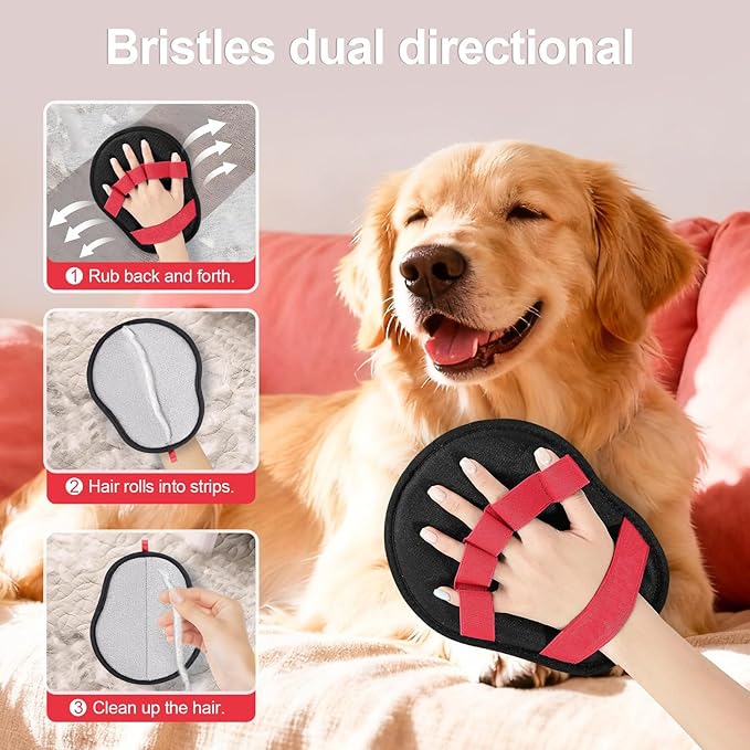 Newly Upgraded Pet Hair Removal Glove for Cats & Dogs,Reusable Electrostatic Pet Hair Gloves,Pet Hair Remover Tool for Clothing, Couch, Carpet, Car Seat (Blue)