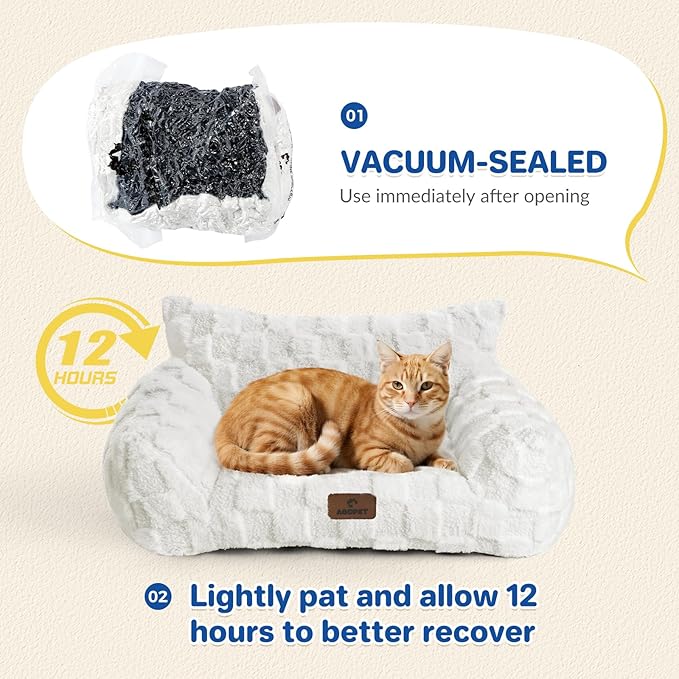 ABCPET Large Dog Bed Sofa, Fluffy Pet Bed for Medium and Large Dogs, Supportive Dog Couch Sofa for Dogs, Pet Sofas with Washable Cover & Non-Slip, 38 inch, Blue