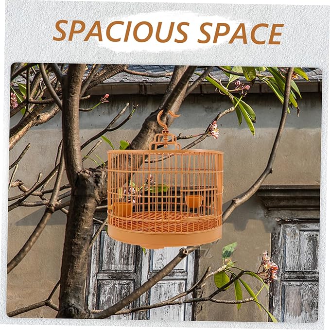 Mikikit Hanging Bird Cage for Parrots Spacious Birdcage Door Bird House for Budgerigars Conures Cockatiels