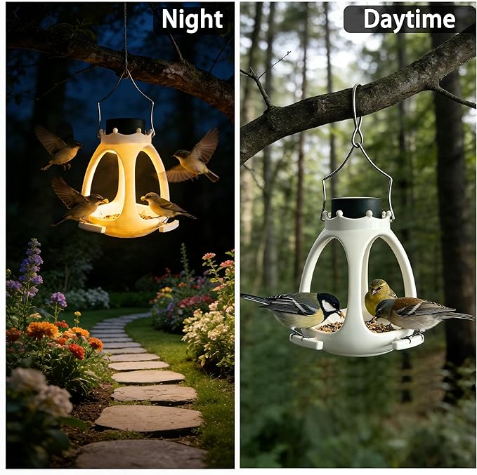 Solar Bird Feeder for Outdoors Hanging - 2026 Innovative Crown Wild Bird Feeders for Outside, Waterproof Eco-Friendly Polymer Bird Houses for Backyard Birding & Wildlife Decor (2)