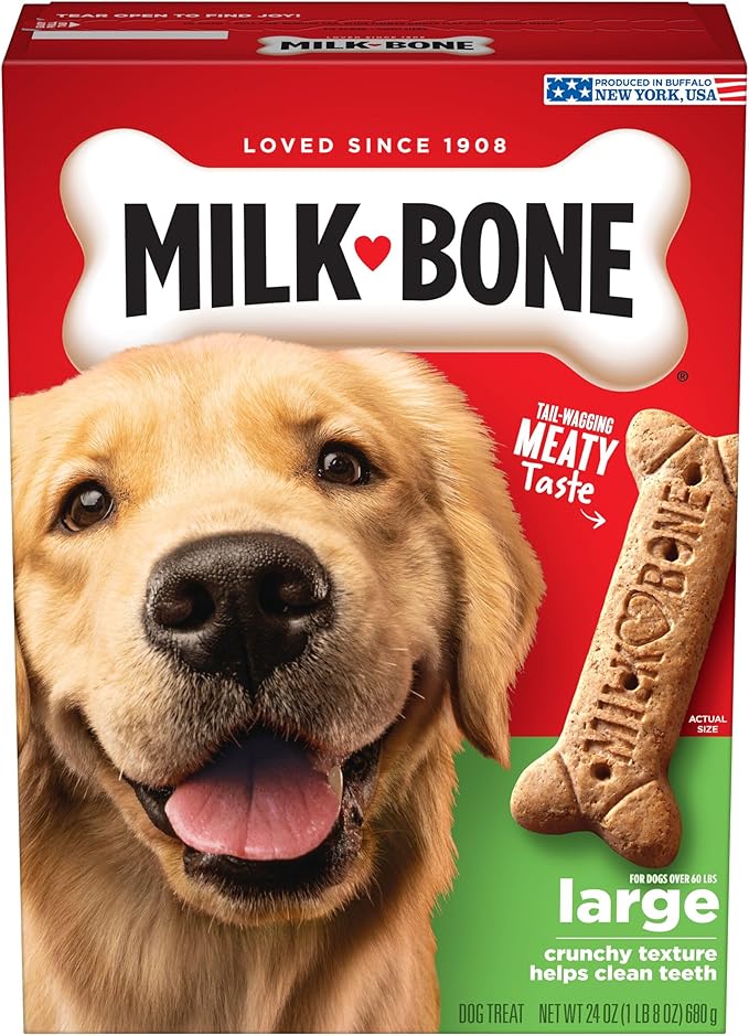Milk-Bone Original Dog Treats Biscuits for Large Dogs (Packaging May Vary), 24 Ounces (Pack of 2)