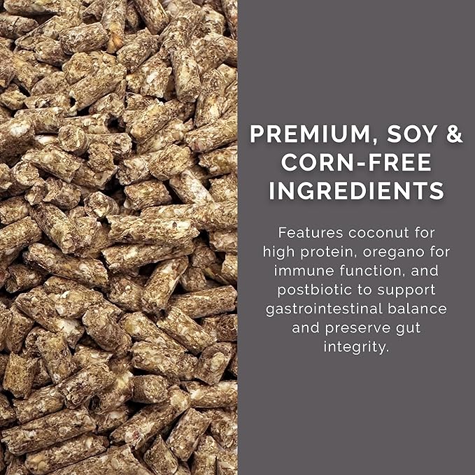 Flock Pellet Feed, 25lbs - 19.5% Protein, Non-GMO, USDA Certified Organic Blend - with Essential Nutrients for Healthy Growth - Soy & Corn-Free
