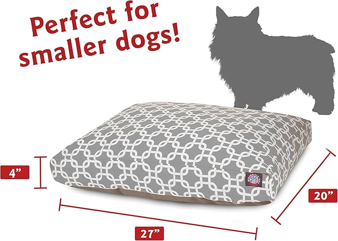 Gray Links Small Rectangle Indoor Outdoor Pet Dog Bed With Removable Washable Cover By Majestic Pet Products