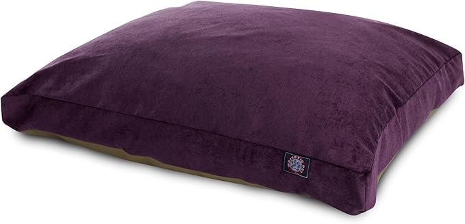 Majestic Pet Villa Rectangle Dog Bed Washable – Non Slip Comfy Pet Bed – Crate Bed with Removable Washable Cover – Kennel Bed for Sleeping, Polyester Fiber, X-Large, Aubergine