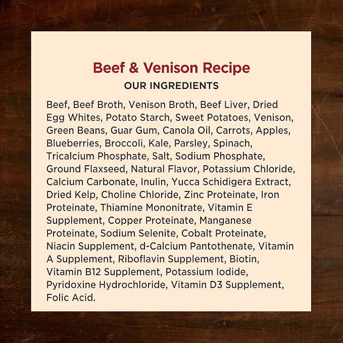 Wellness CORE Hearty Cuts Adult Canned Wet Dog Food, Grain Free, Natural, Beef and Venison Recipe, 12.5 oz, Pack of 12 Cans