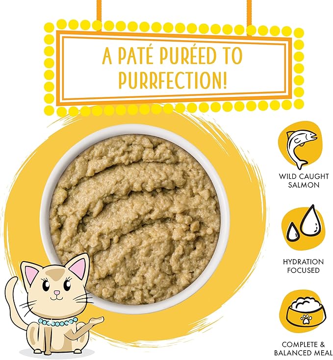 Weruva Wet Cat Food, The Slice is Right with Wild Caught Salmon Pate, 2.8oz Slide N Serve Pouch, Pack of 12