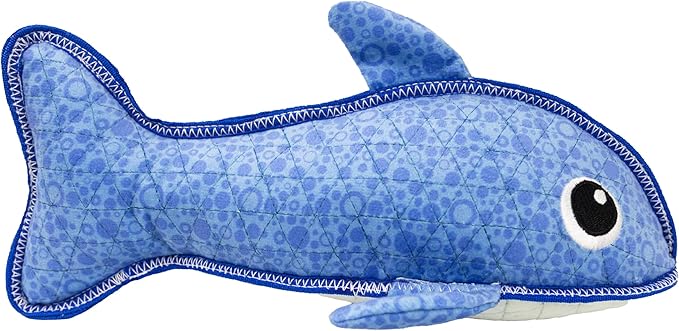 Outward Hound Xtreme Seamz Dog Toy, Reinforced Seams & Multiple Stitching, Durable Plush with Squeakers, Shark, 12.5”