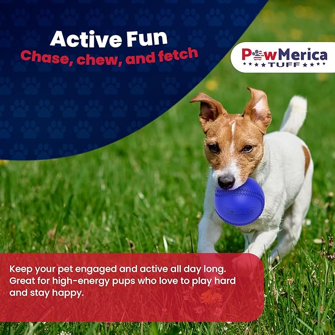 All-Star Ball – Indestructible Dog Chew Toy for Aggressive Chewers – Tough Rubber Ball for Chewing & Fetching – Promotes Dental Health – Pet-Safe & Made in USA (3.5 x 3.5 x 3.5 Inches)