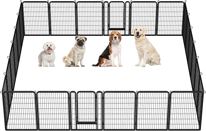 Topeakmart Dog Playpen Outdoor Puppy Exercise Pen Indoor Portable Pet Fence for Yard/RV Camping, 40 Inch 24 Panels