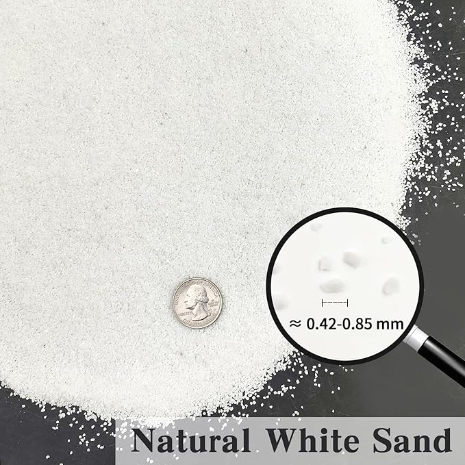 FANTIAN 10 lbs Aquarium Sand, 0.4-0.8 mm Aquarium Gravel for Fish Tank. Decorative White Sand for Fish Tank, Paintings, Plants Potted, Candle, Vase and Crafts