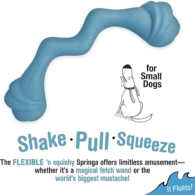 Nylabone Springa Interactive Dog Toy for Small Dogs - Lightweight Flexible Floatable Dog Tug Toy for Creative Play & Dog Exercise