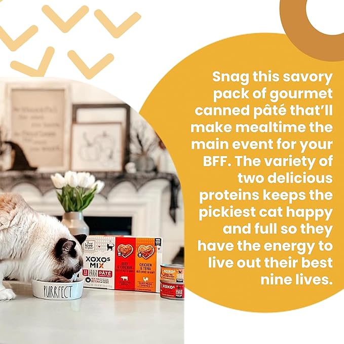 I AND LOVE AND YOU XOXOs Wet Cat Food - Whitefish + Tuna Pâté - Grain Free, Filler Free, 3oz Pack of 24 Cans