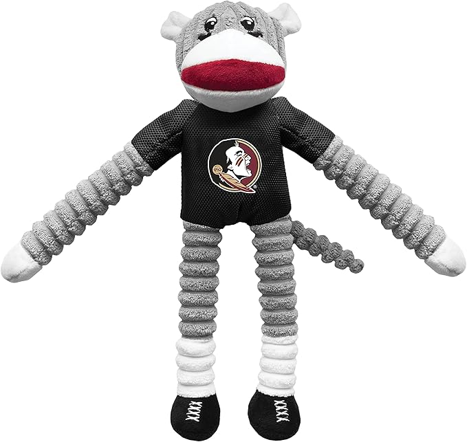 Littlearth NCAA Unisex NCAA Sock Monkey and Flying Disc Pet Toy Combo Set