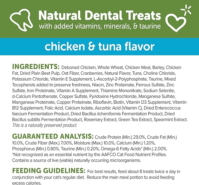 Whimzees Wellness Cat Dental Treats, Natural Chews, Chicken and Tuna Flavor, (4.5 Ounce Bag) (Pack of 2)