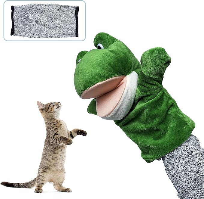 Interactive Cat Play Glove for Wrestling - Padded Cat Kick Stick Sleeve with Organic Catnip - Anti-Scratch Cat Toy for Aggressive Play,Boxing Glove Toy for Pet Kitten Small Dog Indoor