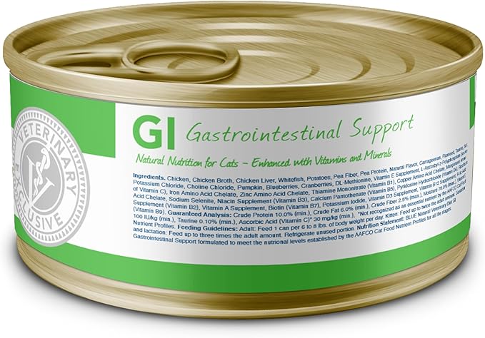 Blue Buffalo Natural Veterinary Diet GI Gastrointestinal Support Wet Cat Food, Veterinarian's Prescription Required, Chicken, 5.5-oz. Cans (24 Count)