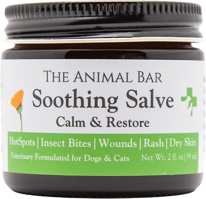 Organic Soothing Salve for Dogs & Cats – Lick-Safe First Aid Wound Care & Skin Healing with Beeswax & Calendula | Cracked Paws, Noses, Hot Spots, Itchy Skin & Minor Wounds | 2oz