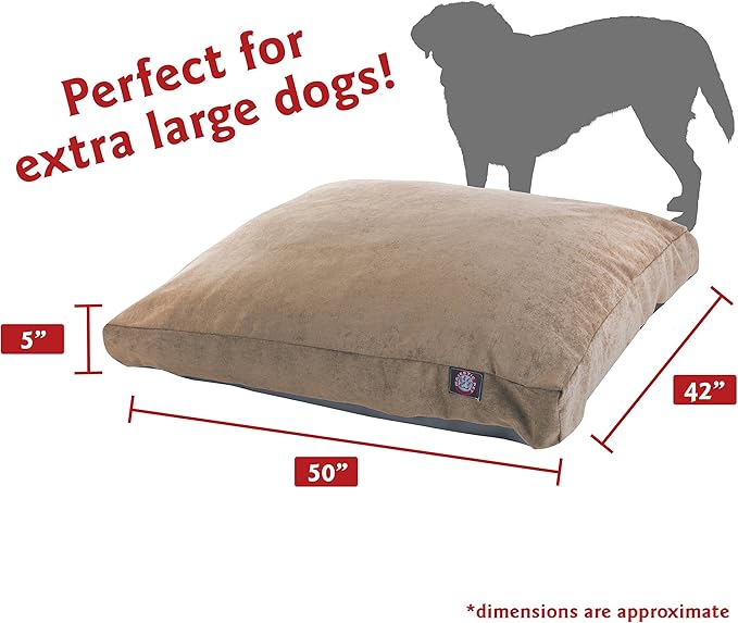 Majestic Pet Villa Rectangle Dog Bed Washable – Non Slip Comfy Pet Bed – Crate Bed with Removable Washable Cover – Kennel Bed for Sleeping, Polyester Fiber, X-Large, Pearl