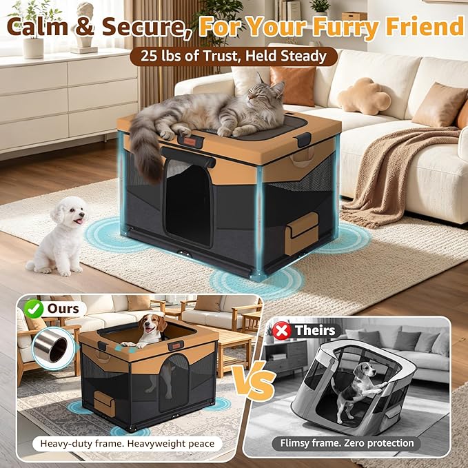 LOOBANI Foldable Dog Playpen for Small Dogs- Indoor/Outdoor Puppy Playpen with Removable Washable Fabric Enclosure, Sturdy Steel Frame & 690D Oxford Cloth,Portable Crate for Puppies & Cats,32"x24"x22"