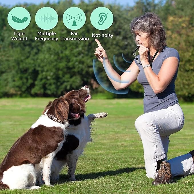 Dog Training Clicker and Whistle for Training and Recall, Pet Training Accessories for Puppy, Cats, Horses & Small Animals - with Lanyard, Reward and Train Your Pets Efficiently Training and Behavior