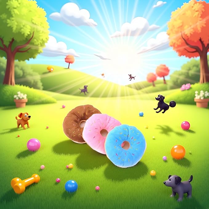 Random Color Pet Toy Donut-Shape Squeaky Squeaker Puppy Dog Pet Cat Kitten Sound Chews Toy Sturdy and Practical Simple and Sophisticated Design