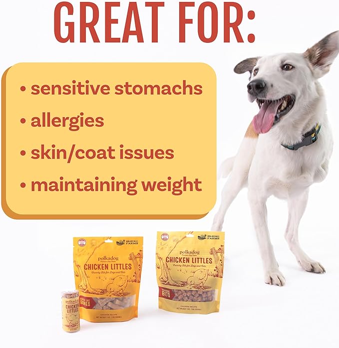 Polkadog Chicken Littles Crunchy Training Bits - All Natural, Limited Ingredient, Premium Training Treats for Dogs. Great for Allergies, Handcrafted in USA - 7oz (1pk)
